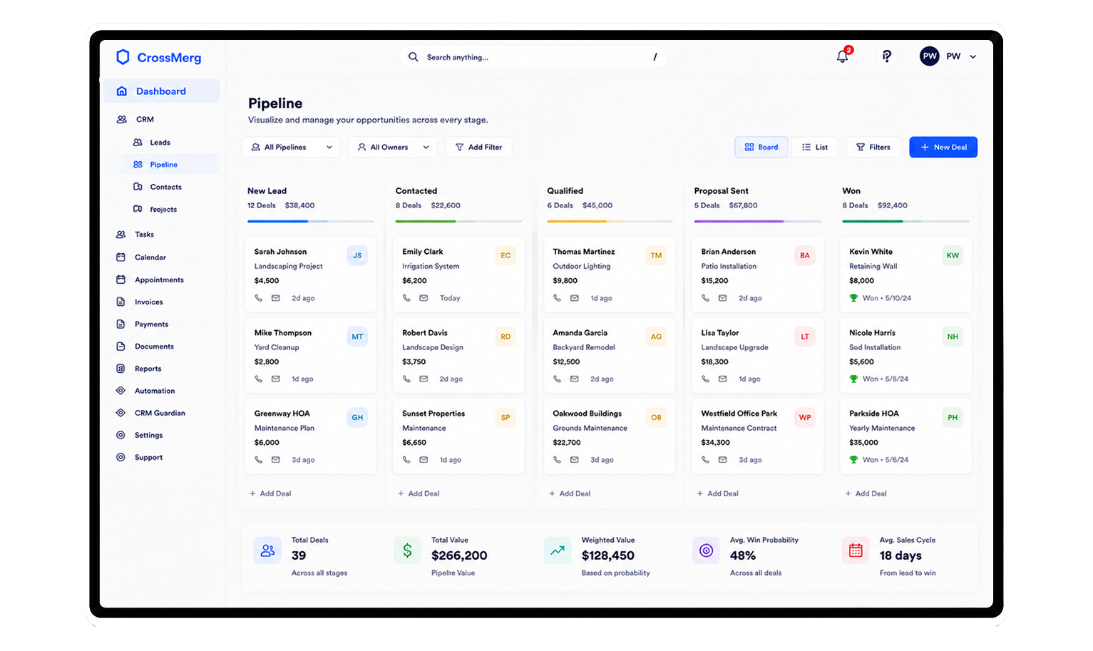 CrossMerg Pipeline workflow screen preview